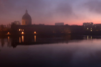 Zeitgenössisches Werk mit dem Titel « Crépuscule à Toulouse.... », Erstellt von PHILIPPE BERTHIER