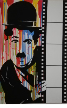 Zeitgenössisches Werk mit dem Titel « Charlie chaplin », Erstellt von MMC