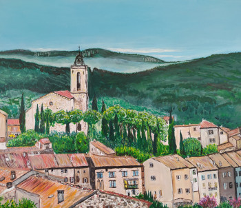 Zeitgenössisches Werk mit dem Titel « Village provençal », Erstellt von CHRISTIAN KIEFFER