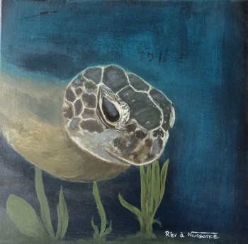 Zeitgenössisches Werk mit dem Titel « Dame tortue », Erstellt von RêV à NAISSANCE