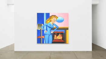 Zeitgenössisches Werk mit dem Titel « Woman in blue », Erstellt von MATHIEU CHARVET