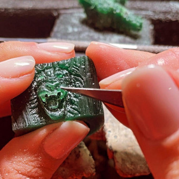 Zeitgenössisches Werk mit dem Titel « Bague lion ? », Erstellt von EM’ROD CRéATION