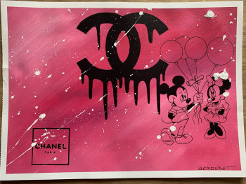 Zeitgenössisches Werk mit dem Titel « Pink Disney Chanel », Erstellt von GEROUDARTIST