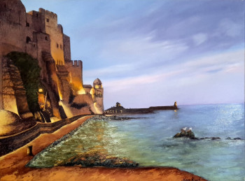 Zeitgenössisches Werk mit dem Titel « Début de soirée à Collioure », Erstellt von NADYA RIGAILL