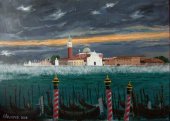 Zeitgenössisches Werk mit dem Titel « San Giorgio Venise.   acrylique », Erstellt von ANDRé FEODOROFF