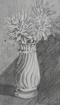 Zeitgenössisches Werk mit dem Titel « Fleurs dans un vase. », Erstellt von DIDIER SITAUD