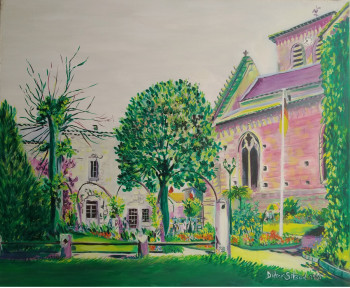 Zeitgenössisches Werk mit dem Titel « L'église de Magne'. », Erstellt von DIDIER SITAUD