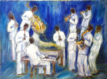 Zeitgenössisches Werk mit dem Titel « Jazz en Bleu », Erstellt von POMMEZ