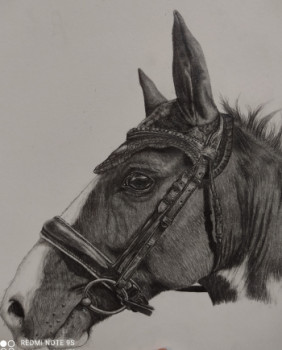 Zeitgenössisches Werk mit dem Titel « Cheval », Erstellt von KINAYE.DESSIN