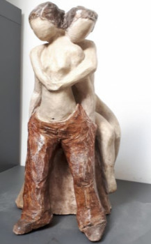 Zeitgenössisches Werk mit dem Titel « Les amoureuses du rocher », Erstellt von JOSS'SCULPTURE