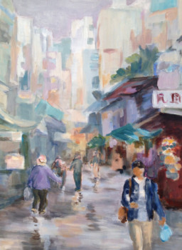 Zeitgenössisches Werk mit dem Titel « Rue à Hong Kong », Erstellt von VOLPERT