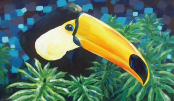 Zeitgenössisches Werk mit dem Titel « Toucan élégant », Erstellt von MYRIAM LAKRAA (EI)