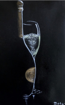 Zeitgenössisches Werk mit dem Titel « Bulles et champagne », Erstellt von PATRICIA DELEY