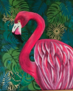 Zeitgenössisches Werk mit dem Titel « FLAMINGO », Erstellt von VEVECREATION