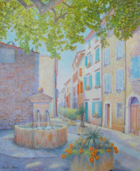 Zeitgenössisches Werk mit dem Titel « Place Saint André à Pignans (Var) », Erstellt von AMALIA MEREU