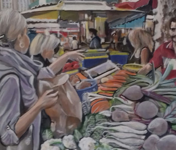 Zeitgenössisches Werk mit dem Titel « Le marché », Erstellt von FRANCIS STANZIONE