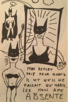 Zeitgenössisches Werk mit dem Titel « batman fugue state, doubles the disguises by crossdressing, batwoman...not », Erstellt von DAVID SROCZYNSKI