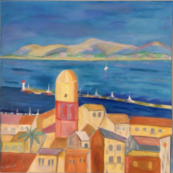 Zeitgenössisches Werk mit dem Titel « Le Port de St Tropez », Erstellt von JOUANNET.M