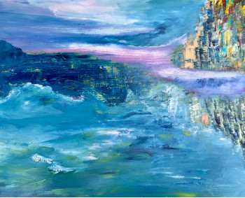 Zeitgenössisches Werk mit dem Titel « Ciel et mer », Erstellt von L. DAVALAN