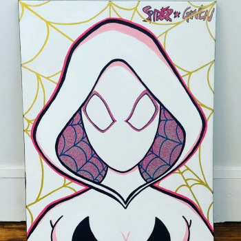 Zeitgenössisches Werk mit dem Titel « Spider gwen », Erstellt von KOCOPOPART