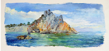 Zeitgenössisches Werk mit dem Titel « rochers à l'Ile Vierge à Camaret en presqu'ile de Crozon », Erstellt von MICHEL HAMELIN