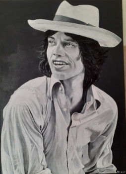 Zeitgenössisches Werk mit dem Titel « MICK JAGGER », Erstellt von RICHY WAM K