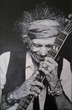 Zeitgenössisches Werk mit dem Titel « KEITH RICHARDS », Erstellt von RICHY WAM K