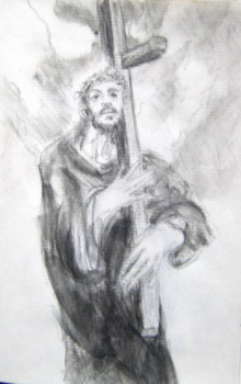 Zeitgenössisches Werk mit dem Titel « Croquis de Jésus Christ », Erstellt von MITRA SHAHKAR