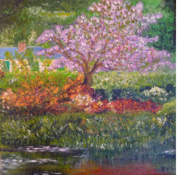 Zeitgenössisches Werk mit dem Titel « Jardin de Giverny de Claude Monet », Erstellt von PATRICIA DELEY