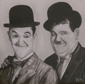 Zeitgenössisches Werk mit dem Titel « Laurel et Hardy 2 », Erstellt von DOMI