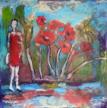 Zeitgenössisches Werk mit dem Titel « Ballade et Coquelicots », Erstellt von MARYSE DAVETTE