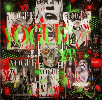 Zeitgenössisches Werk mit dem Titel « VOGUE BLACK », Erstellt von CRAZYART DOMINIQUE DOERR