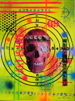 Zeitgenössisches Werk mit dem Titel « SKULL CIBLE », Erstellt von CRAZYART DOMINIQUE DOERR