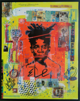 Zeitgenössisches Werk mit dem Titel « BASQUIAT », Erstellt von CRAZYART DOMINIQUE DOERR