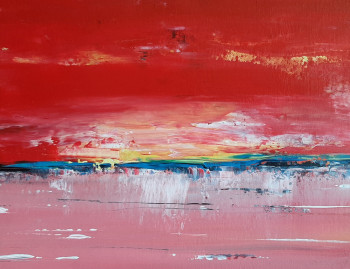 Zeitgenössisches Werk mit dem Titel « Reflets rouges », Erstellt von MARIANNE GUILLOT