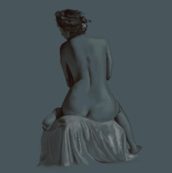 Zeitgenössisches Werk mit dem Titel « Nude in the dark », Erstellt von IDEZEL