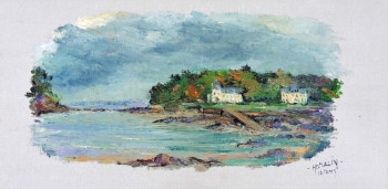 Zeitgenössisches Werk mit dem Titel « L'ile Tristan à Douarnenez », Erstellt von MICHEL HAMELIN