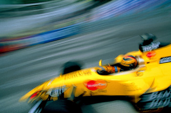 Zeitgenössisches Werk mit dem Titel « Heinz Harald Frentzen. Jordan F1 », Erstellt von DOMINIQUE LEROY