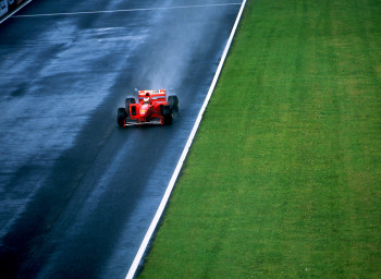 Zeitgenössisches Werk mit dem Titel « Rouge et vert pour Michael Schumacher. », Erstellt von DOMINIQUE LEROY