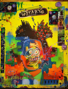 Zeitgenössisches Werk mit dem Titel « PUZZLE BASQUIAT », Erstellt von CRAZYART DOMINIQUE DOERR