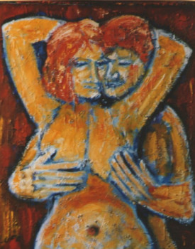 Zeitgenössisches Werk mit dem Titel « Couple - (10p)  VENDU », Erstellt von LUC LUFA