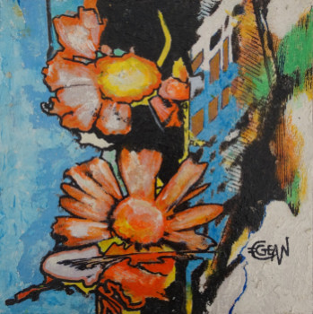 Zeitgenössisches Werk mit dem Titel « FLOWER POWER », Erstellt von CLAUDE GEAN