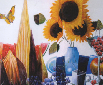 Zeitgenössisches Werk mit dem Titel « Les tournesols 2 », Erstellt von CLAUDE JOUAN