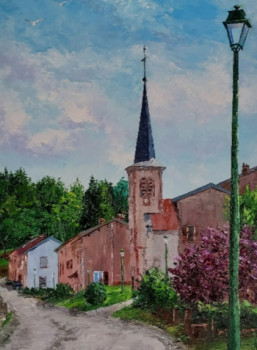 Zeitgenössisches Werk mit dem Titel « Angomont rue Principale », Erstellt von NOëLLE HUIN