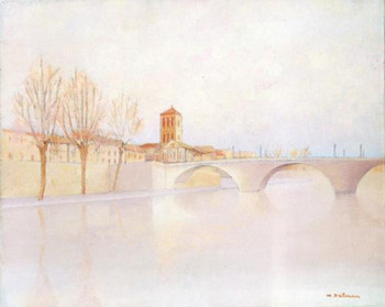 Zeitgenössisches Werk mit dem Titel « Pont sur le tibre », Erstellt von MARTHE BRILMAN