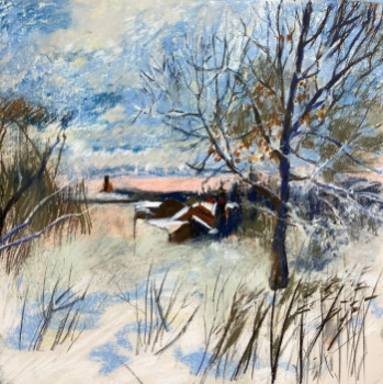 Zeitgenössisches Werk mit dem Titel « Paysage hivernal », Erstellt von ELENARTKOSS