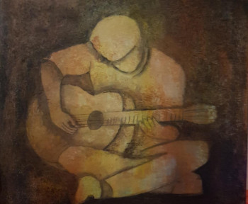 Zeitgenössisches Werk mit dem Titel « TROUBLE DU GUITARISTE », Erstellt von GHISLAINE LECA