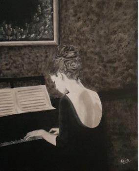 Zeitgenössisches Werk mit dem Titel « LA LECON DE PIANO », Erstellt von GHISLAINE LECA