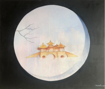 Zeitgenössisches Werk mit dem Titel « Porte de lune, pont pavillons, Yangzhou », Erstellt von MARTHE BRILMAN