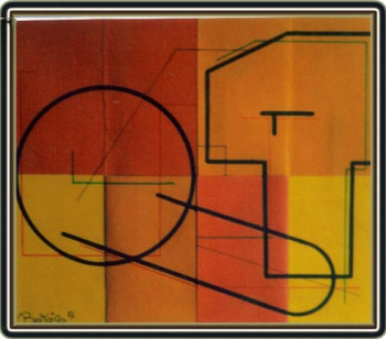 Zeitgenössisches Werk mit dem Titel « Variation graphique 1 - 1987 », Erstellt von JEAN PIERRE BERTAINA